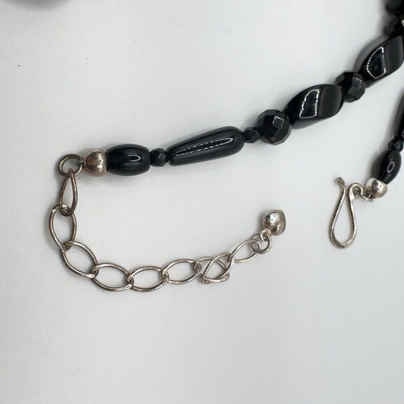 JAY KING DTR Black Onyx Necklace Faceted & Smooth Stone 925 Mine Finds 18"-20" - Picture 8 of 11